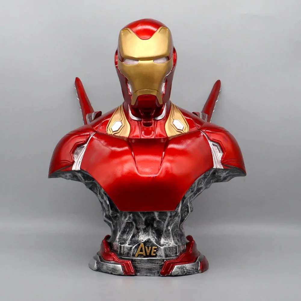 Anime The Avengers 4 Iron Man Bust 38CM Resin Action Figure Collection Model Fans Hobby Toys Gifts Ornament Desktop Accessories