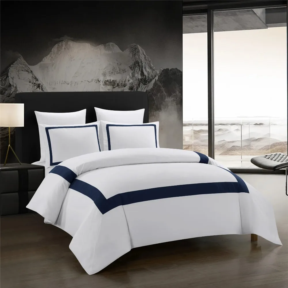 

Luxury Bedding Sets White Quilt/Duvet Cover Set Squares Comforter Bedding Cover Pillowcase Bed Linen King Queen Bedclothes