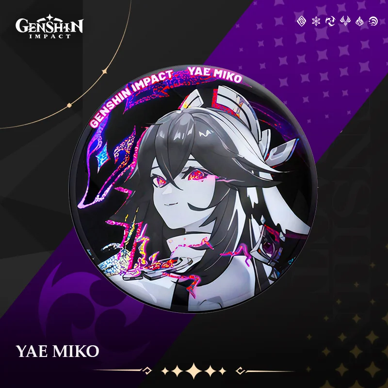 1PC Anime Game Genshin Impact Xiao Beelzebul Venti Frosted Fine Flash Badges Brooches Knapsack Clothes Scarves Pins Decorations