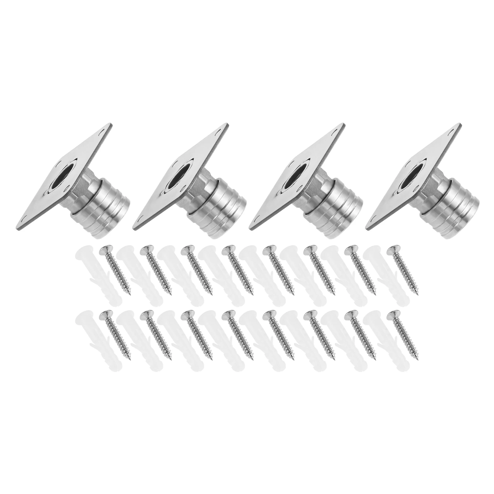 4pcs Pressure Washer Foam Cannon Holders w/screws Rubber Stoppers Wall Mounted Stainless Steel 1/4