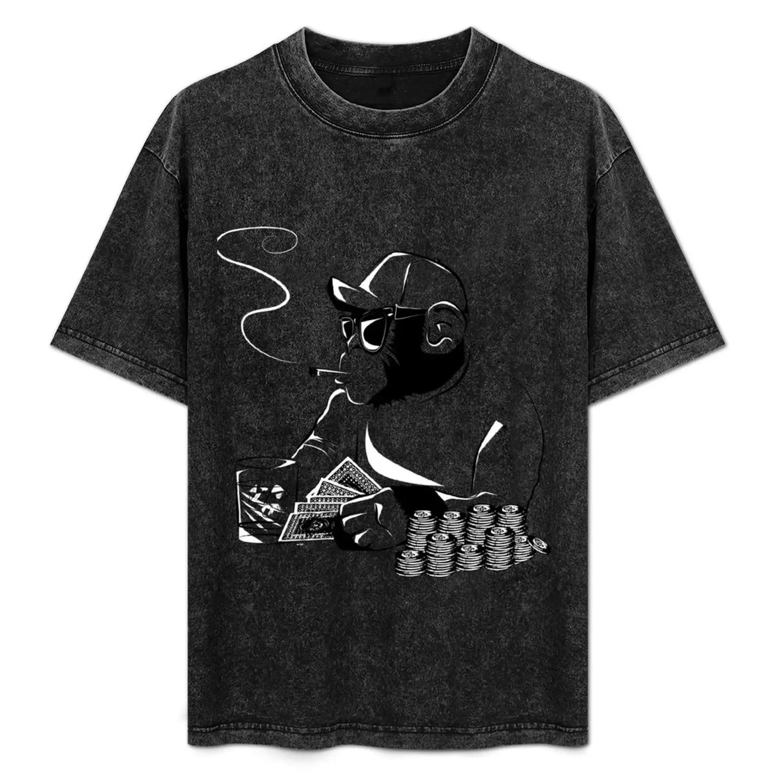 チンパンジー-ポーカー-tシャツ-スポーティ-カジュアル-クイックドライ-tシャツ