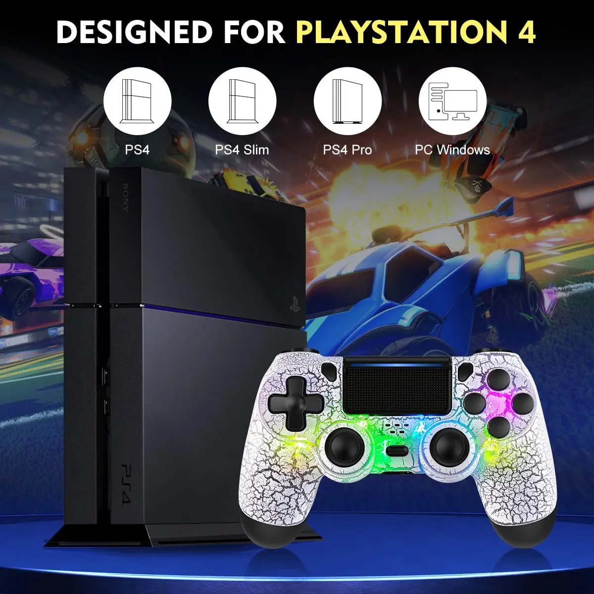 2025 RGB Wireless Controller Bluetooth SONY PS4 Wireless Gamepad Joystick Console for PS4 PC Android for PlayStation 4