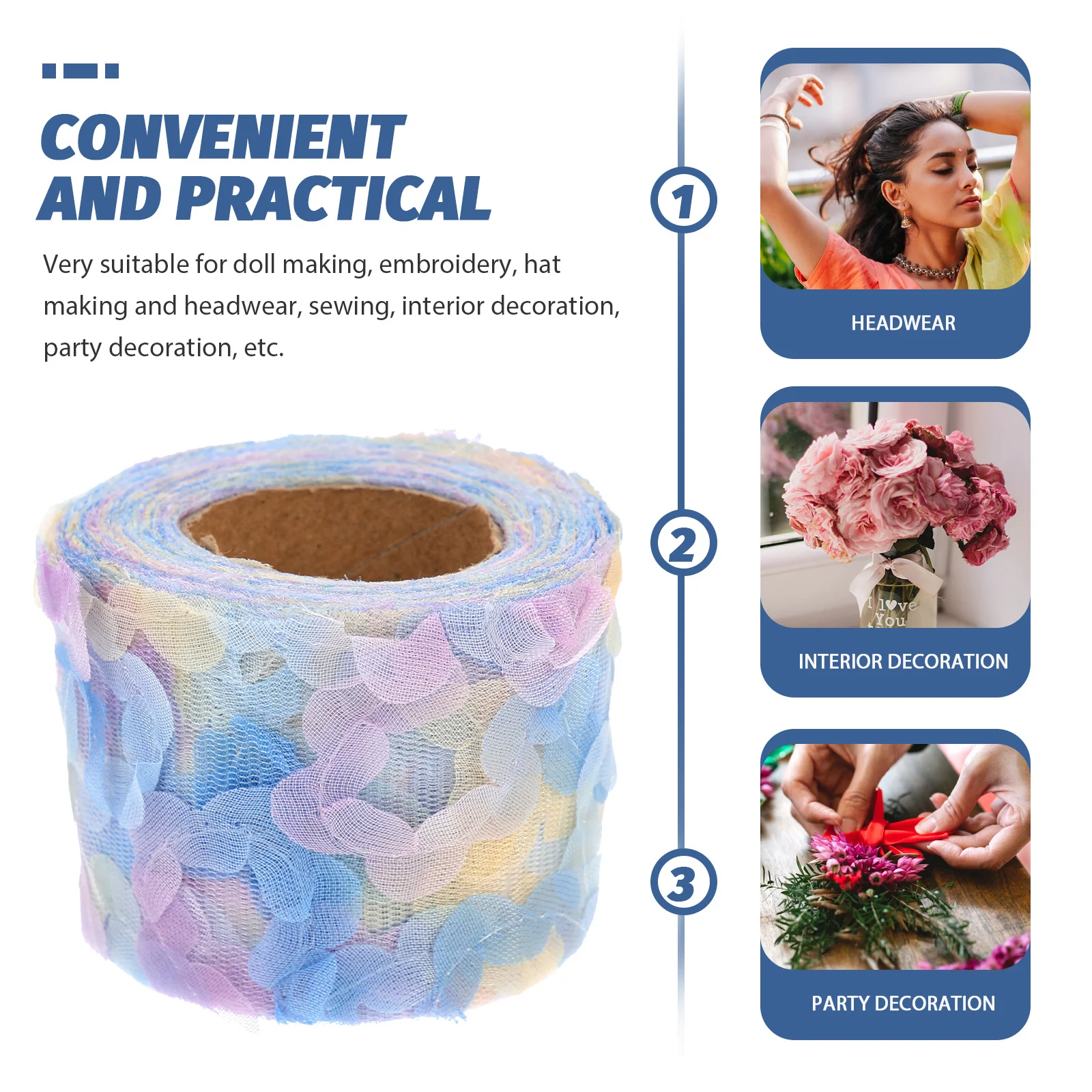 

1 Roll Rose Lace Ribbon Diy Sewing Craft Gauze Dress Chiffon Clothing Decor Embroidery Lace Trim Flower Trim Accessories