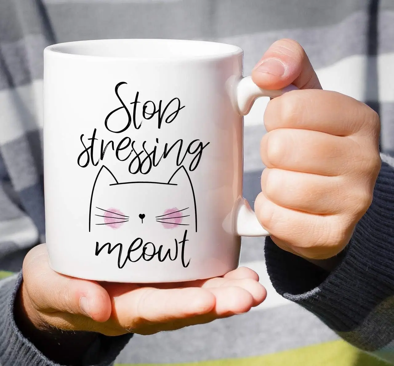 

Stop Stressing Meowt Me Out Cat Lovers 11 Oz Ceramic Coffee Mugs - Funny, Sarcasm, Inspirational birthday gifts for her,