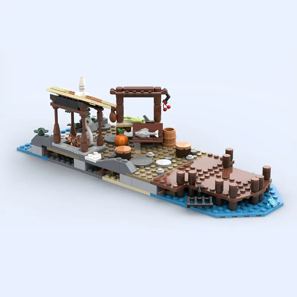 MOC Vikings Village Village Expansion Building Blocks สําหรับ 21343 ชุด 584 อิฐของเล่นไวกิ้งห้องจัดเลี้ยง Huts House ของขวัญ