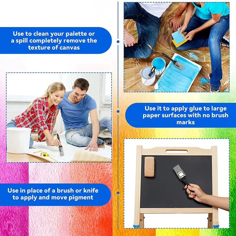 2 шт., гибкая силиконовая плоская кисть для рисования, 1,5 дюйма