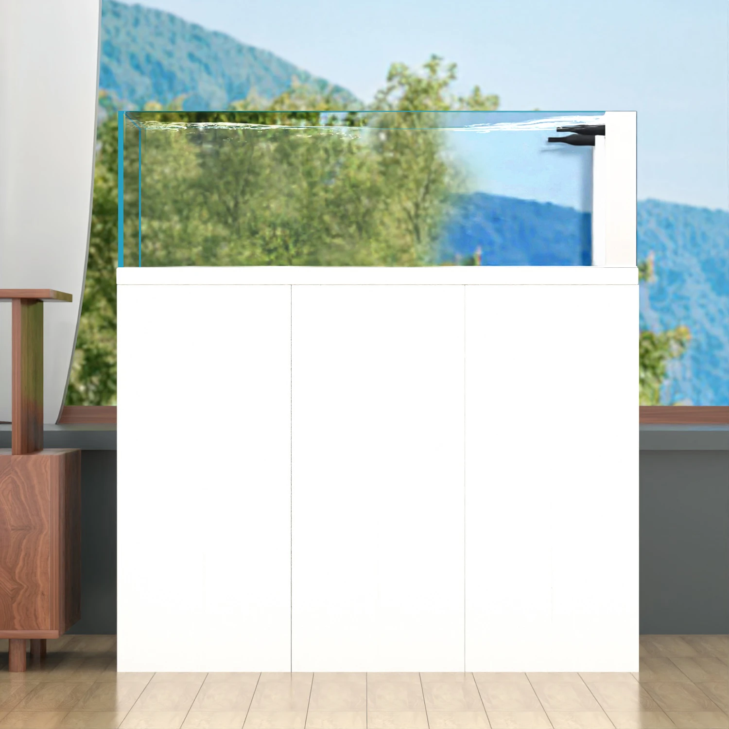 The second-generation stream tank 2024 new side overflow gray glass bottom filter living room High Quality