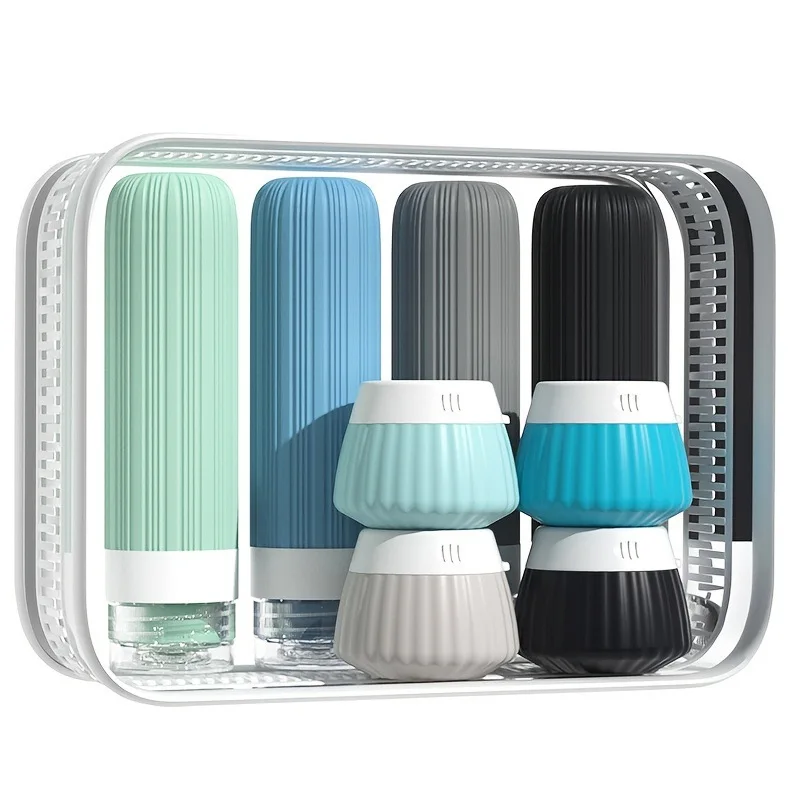 Travel Bottles for Toiletries TSA Approved 3oz Travel Containers, Leak Proof Silicone Squeezable Cream Jars with Clear Bag