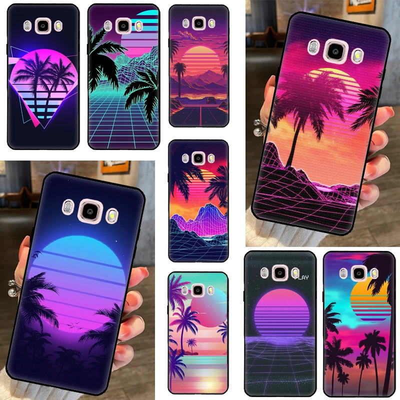 Synthwave Retro 80s Neon Case For Samsung Galaxy J1 J3 J5 J7 2016 A3 A5 2017 A7 A9 J8 J4 J6 A6 A8 Plus 2018 Cover