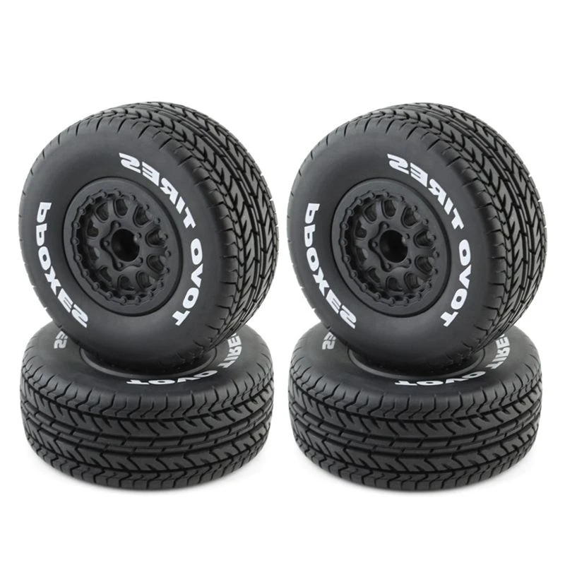 A84F-8Pcs 112Mm 1/10 Short Course Truck Tire Tyres Wheel With 12Mm Hex For Traxxas Slash Arrma SENTON VKAR 10SC HPI RC Car