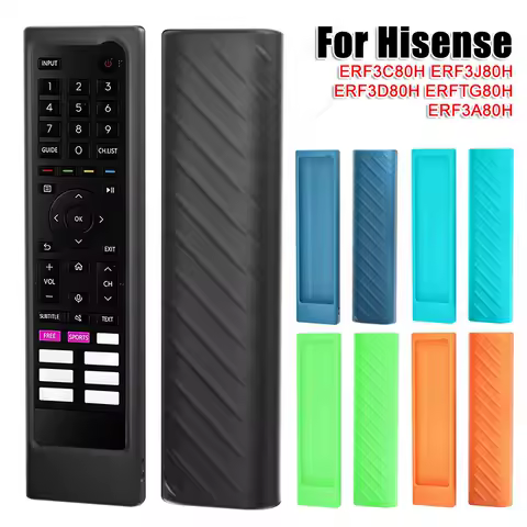 Protective Cover Silicone Remote Control Covers Shockproof Anti-Slip with Lanyard Accessories for Hisense ERF3C80H ERF3A80H
