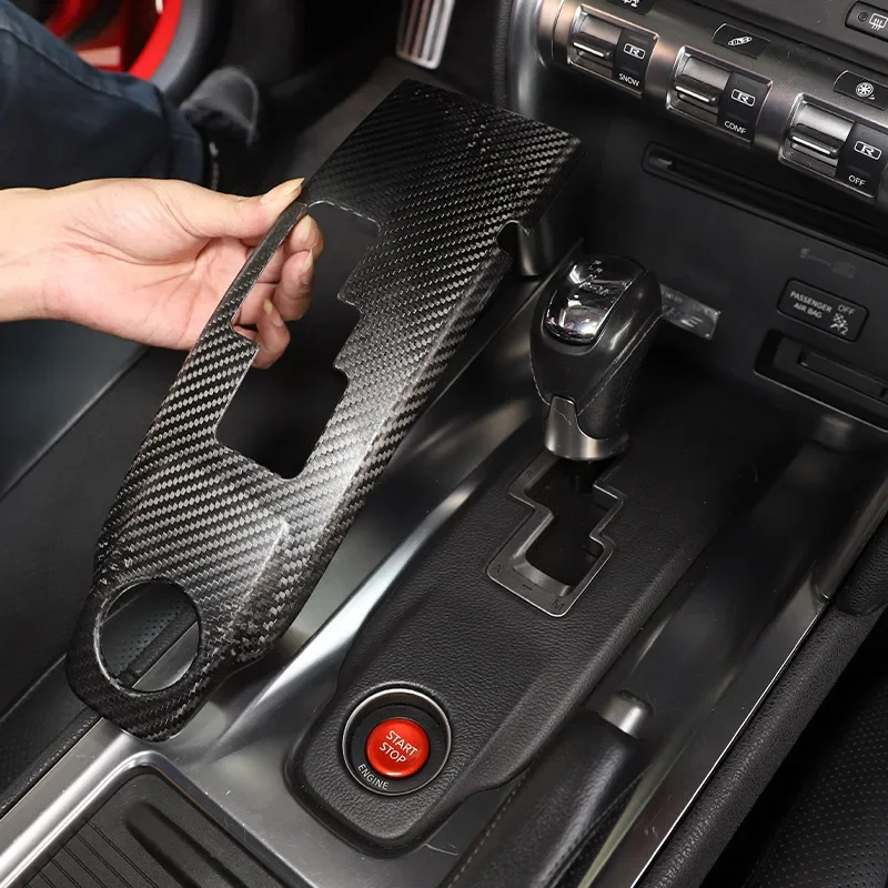 Real Carbon Fiber LHD For Nissan GTR R35 2008-2016 Car Central Control Shift Panel Decoration Stickers Car Interior Accessories