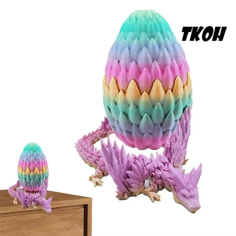 

TKOH-3D Dragon Egg With Dragon Inside Articulated Crystal Dragon In Egg Home Decor Dragon Toys Collectible Figurines For Kids