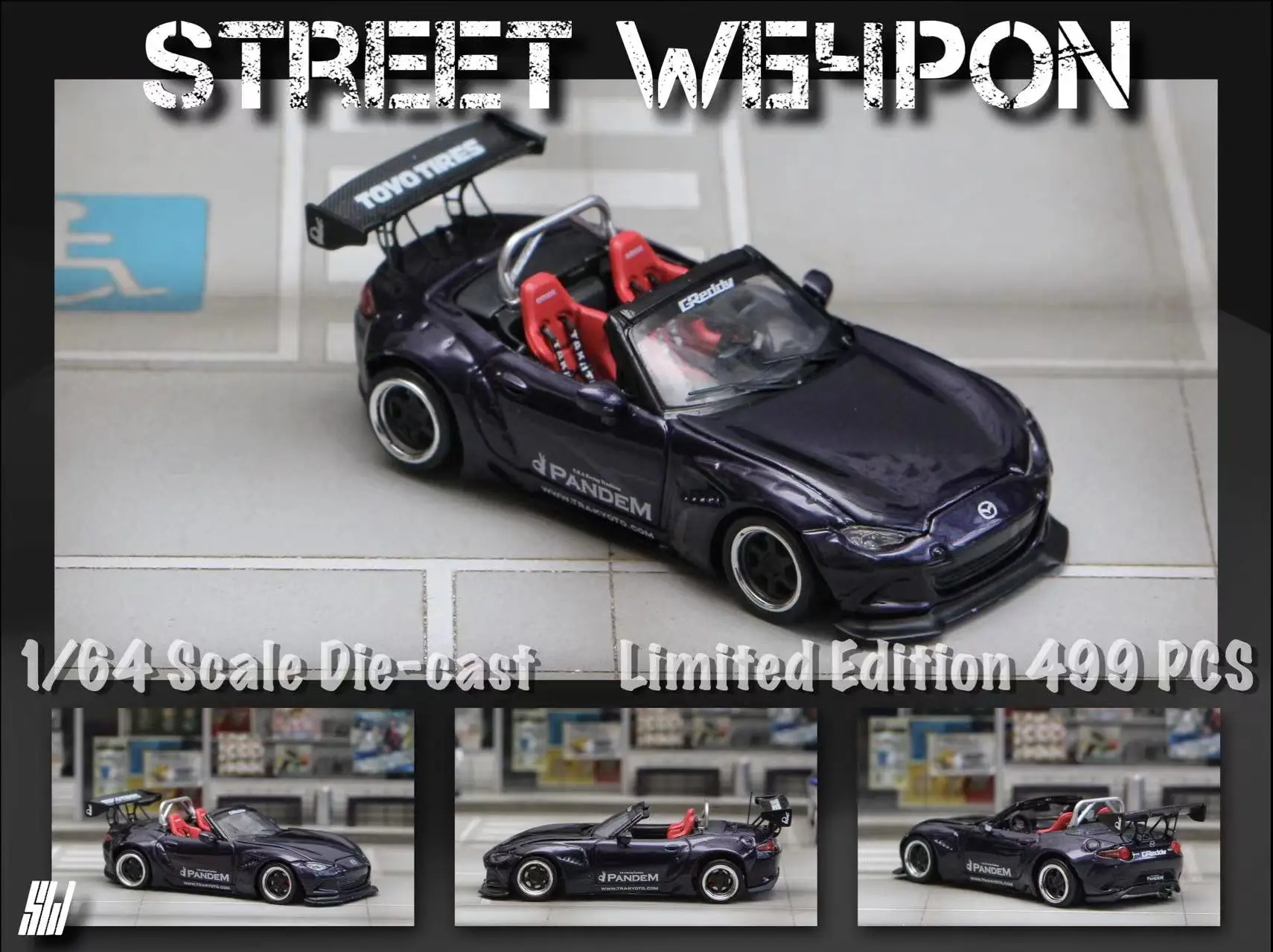 Street Weapon SW 1:64 Mazda MX5 midnight purple Diecast Model Car