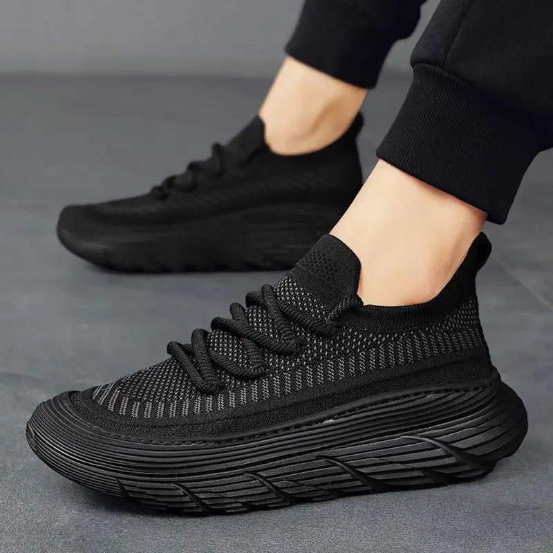 Male Shoes Lightweight Men\'s Casual Sneakers Thick Platform Mesh Trend 2024 Gym Original Deals Outdoor On Sale Breathable Wide