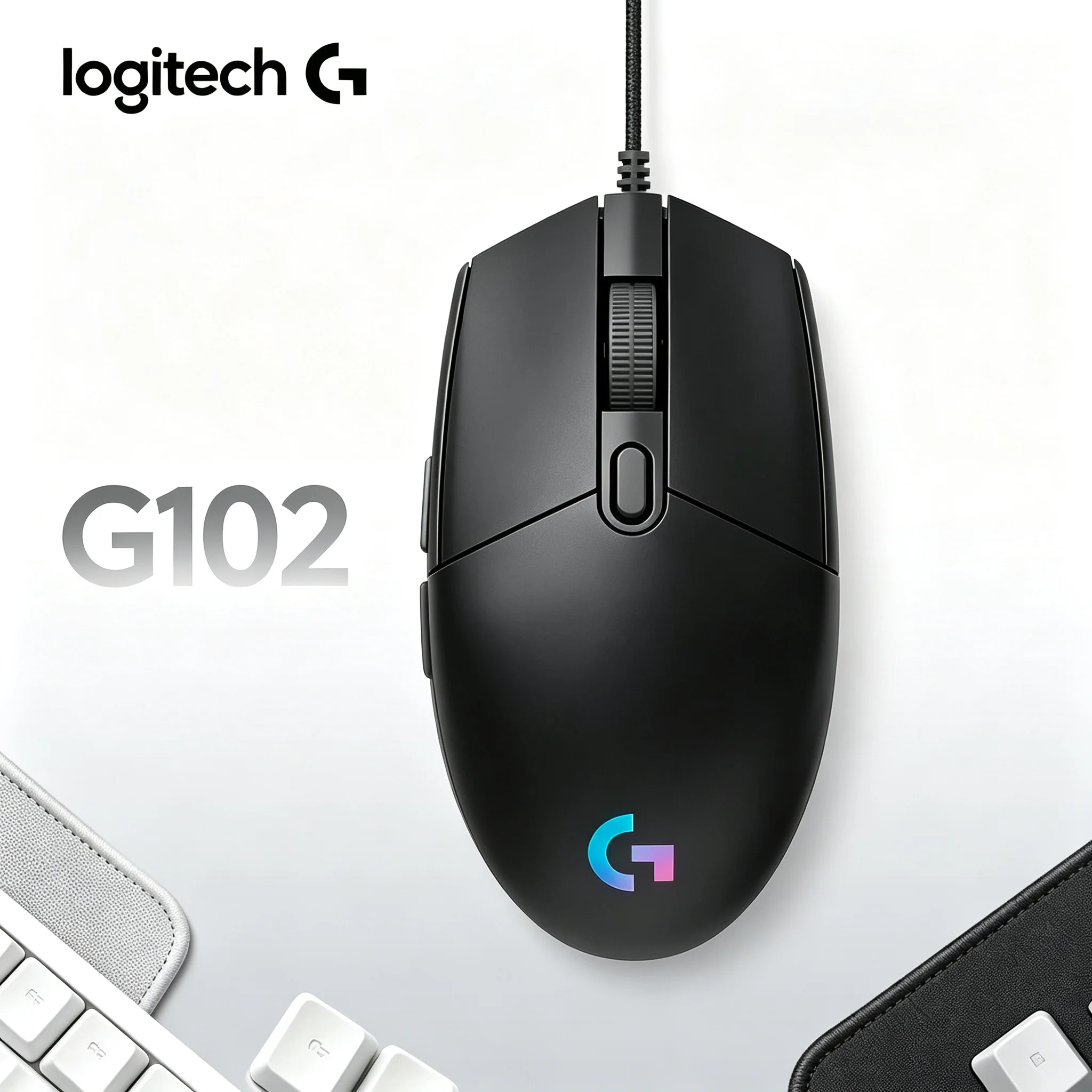 Logitech G102 Wired Ergonomic Gaming Mouse Smooth Gliding Base For CS2 Valorant PUBG Gaming And Daily Office Operation