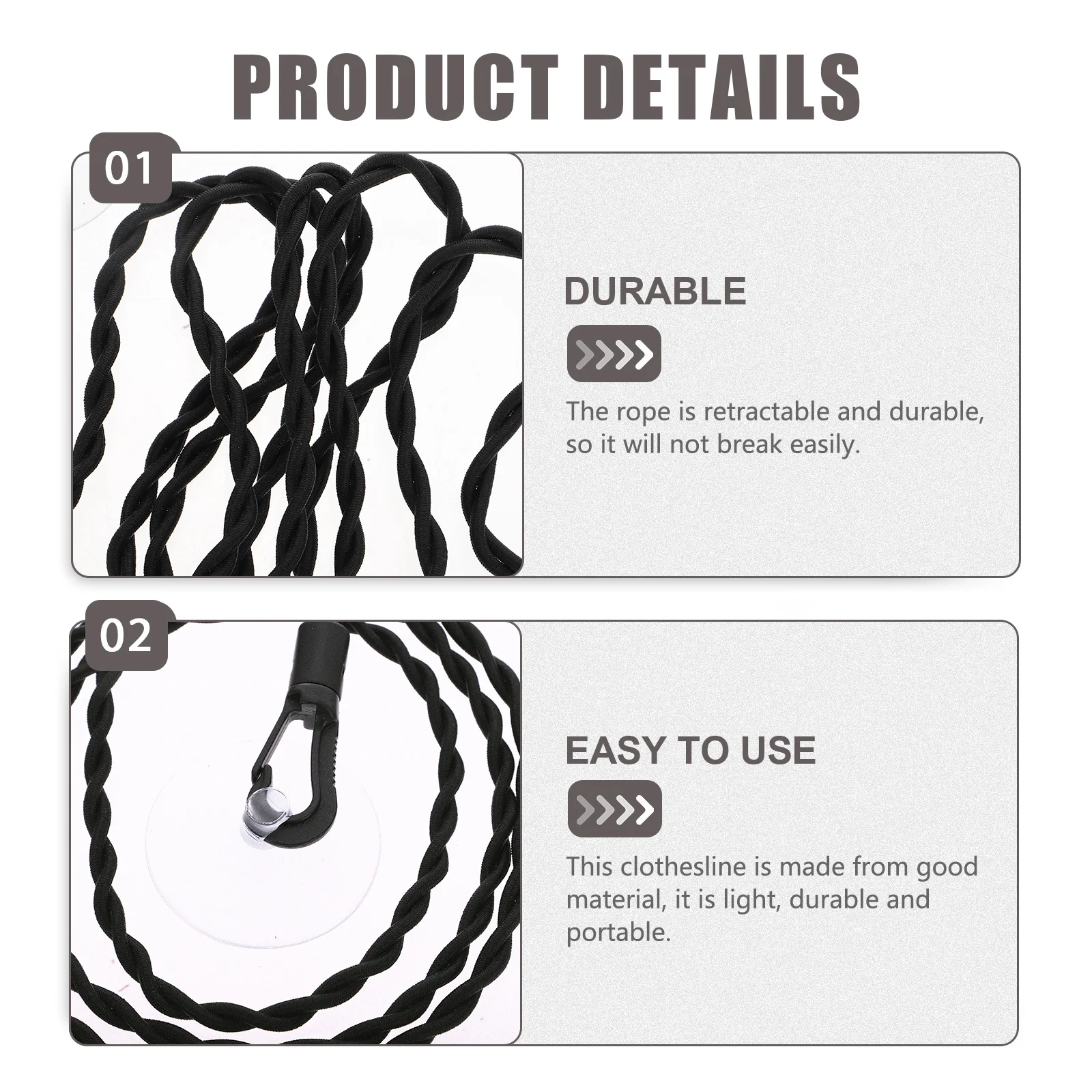 

Travel Clothesline Stretchable Clothes Line Portable Hook Suction Cup Camping Outdoor Laundry Drying Rope Travel Clothesline