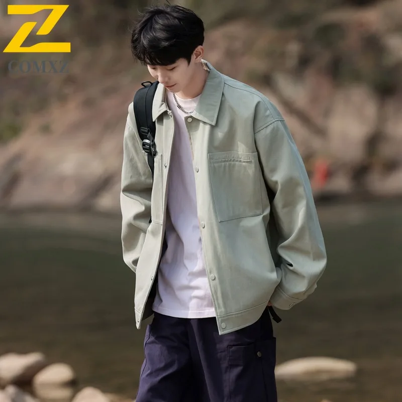 

COMXZ Men Jacket Light Luxury Business Office Casual Stand Collar Thin Golf Sport Outdoor Hiking Travel Coat Windbreaker Jackets