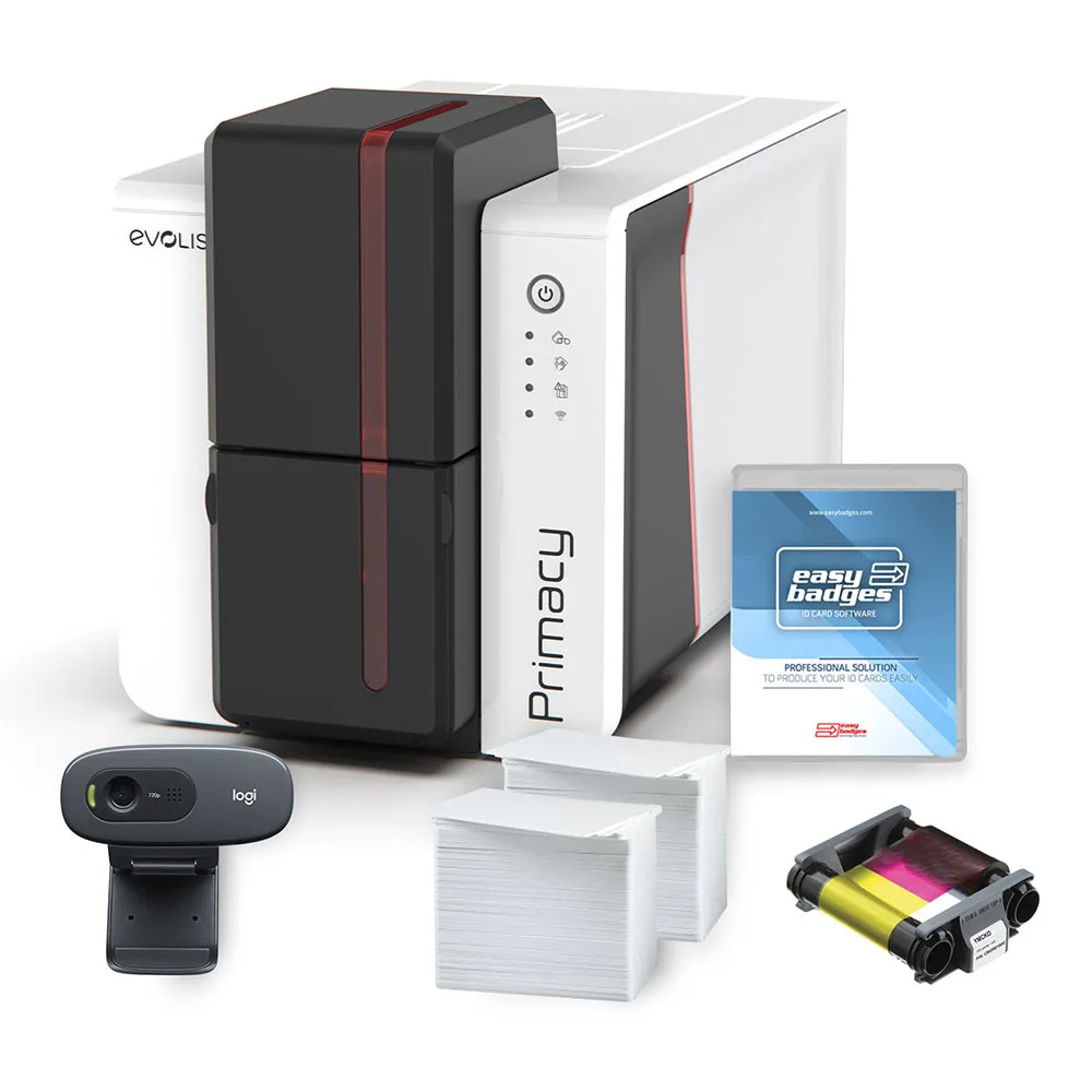 

Original Evolis Primacy2 Single Sided Plastic PVC ID Card Printer Color Ribbon Machine Printing Sublimation Badge Tag Cable Card