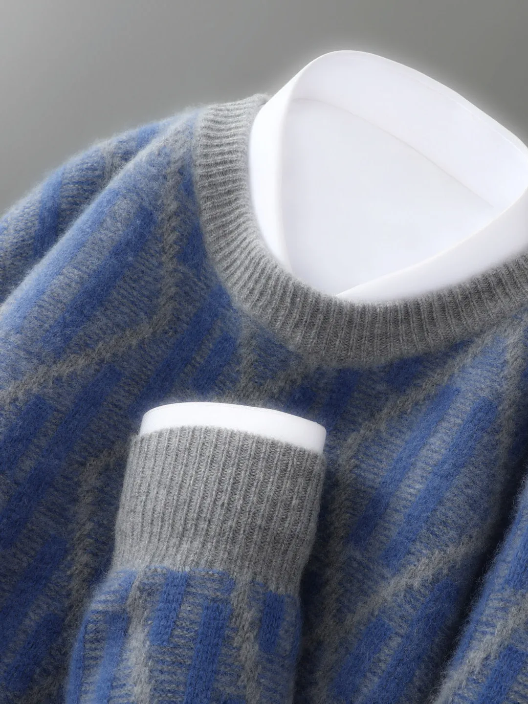 

Утепленный свитер из чистой шерсти для мужчин: повседневный теплый базовый слой с круглым вырезом, модный дизайн с бахромой – незаменимая вещь для зимы