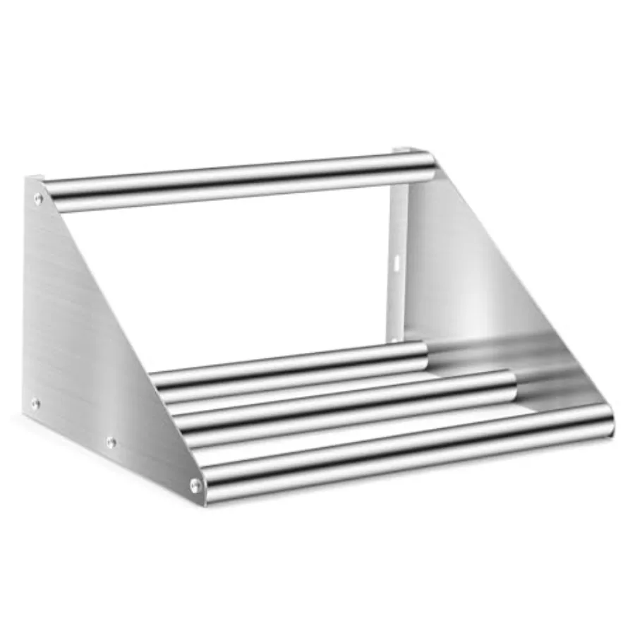 

22 Inch Stainless Steel Tubular Wall Mount Shelf for Glass Rack and Dish Drying in Silver Color Commercial Grade with Durable D