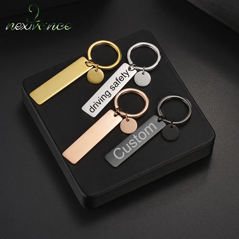 Nextvance Fashion Custom Keychain Engraved Personality Text Name Car Key ring Women Lover Student Creative Girl Gift Accessories