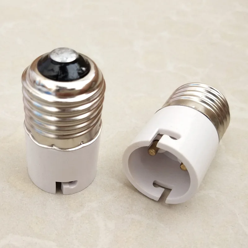 E27 to B22 Adapter White Lamp Socket Converter Screw to Bayonet Bulb Base Snap‑in Light Holder Replacement Accessory