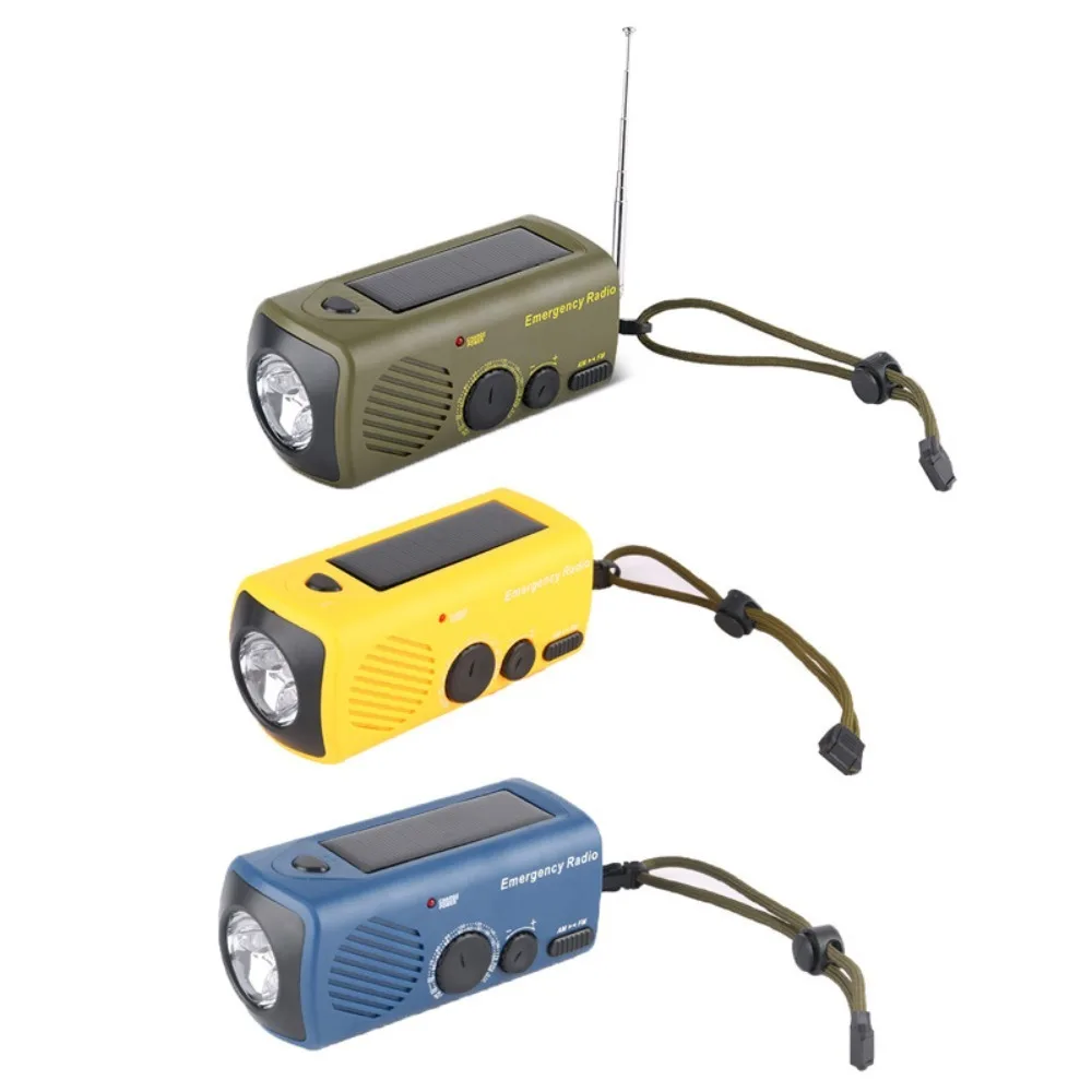 New Multifunctional Radio Flashlight Hand‑Crank Solar Power Torch with Phone Charging Function for Outdoor Survival Camping Use