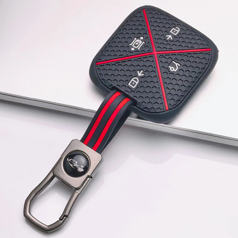 Key Fob Cover for Zeekr 001 Zeekr 009 Zeekr X Zeekr with Keychain Anti-Scratch Shockproof Soft Grip Button Friendly Easy Install