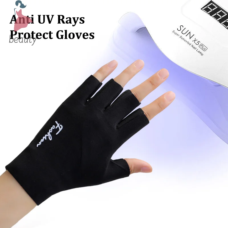 Guantes de protección contra rayos Uv para uñas, lámpara Led, a prueba de radiación, para manicura, 2 piezas