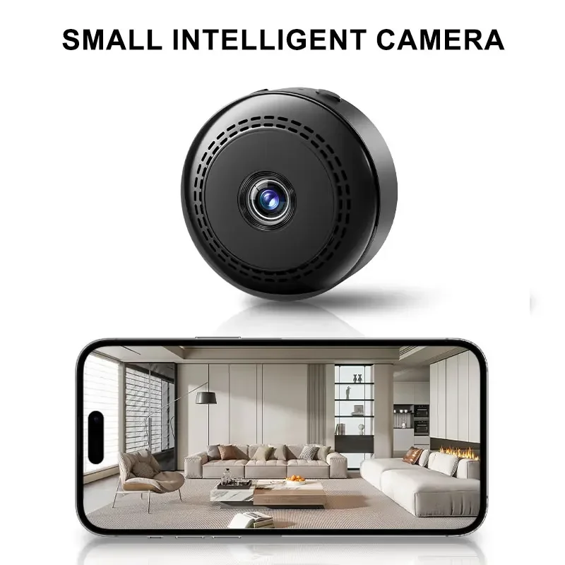 

Miniature WiFi Security Camera, Rechargeable Lithium Battery, Dual Power USB/battery, Remote View, Ideal for Home & Car