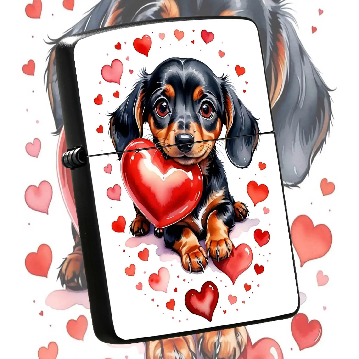 Adorable Dachshund Heart Themed Lighter, Romantic Vibe Daily Carry Practical Item, Perfect for Holiday Gifting, Multi-scenario Usable, Cute Healing High-quality Delicate Companion, Warm Little Gift to Convey Kindness in Daily Life A Humoro