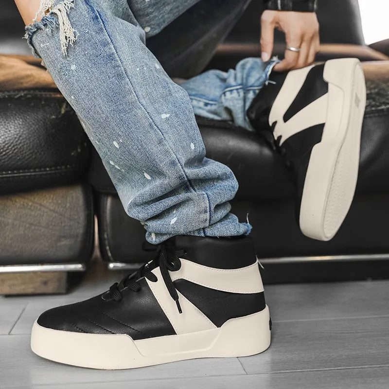 Fashionable High-top Men's Shoes Comfortable Breathable Men's Sneakers and Casual Shoes Trend Thick Sole Men's Boots Botas Mujer