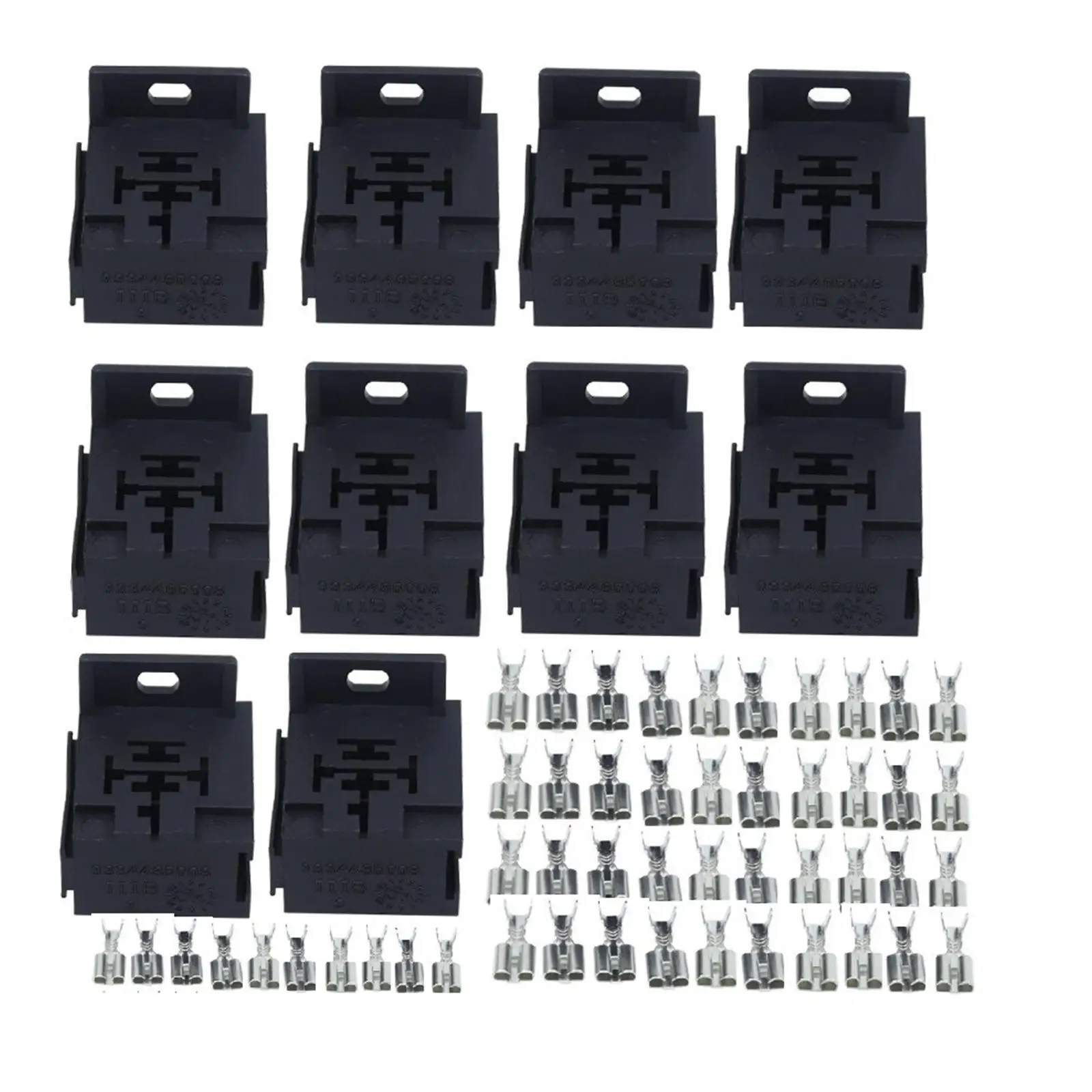 

10 шт., разъем держателя релейных розеток 12 В/24 В 30A-80A, 5-контактный, прочный для автомобилей