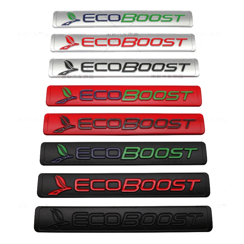 

Car Styling ECOBOOST Logo Emblem Badge Sticker For Ford Focus Fiesta Kuga Range Mendeo F150 Kuga Auto Fender Side Back Trunk