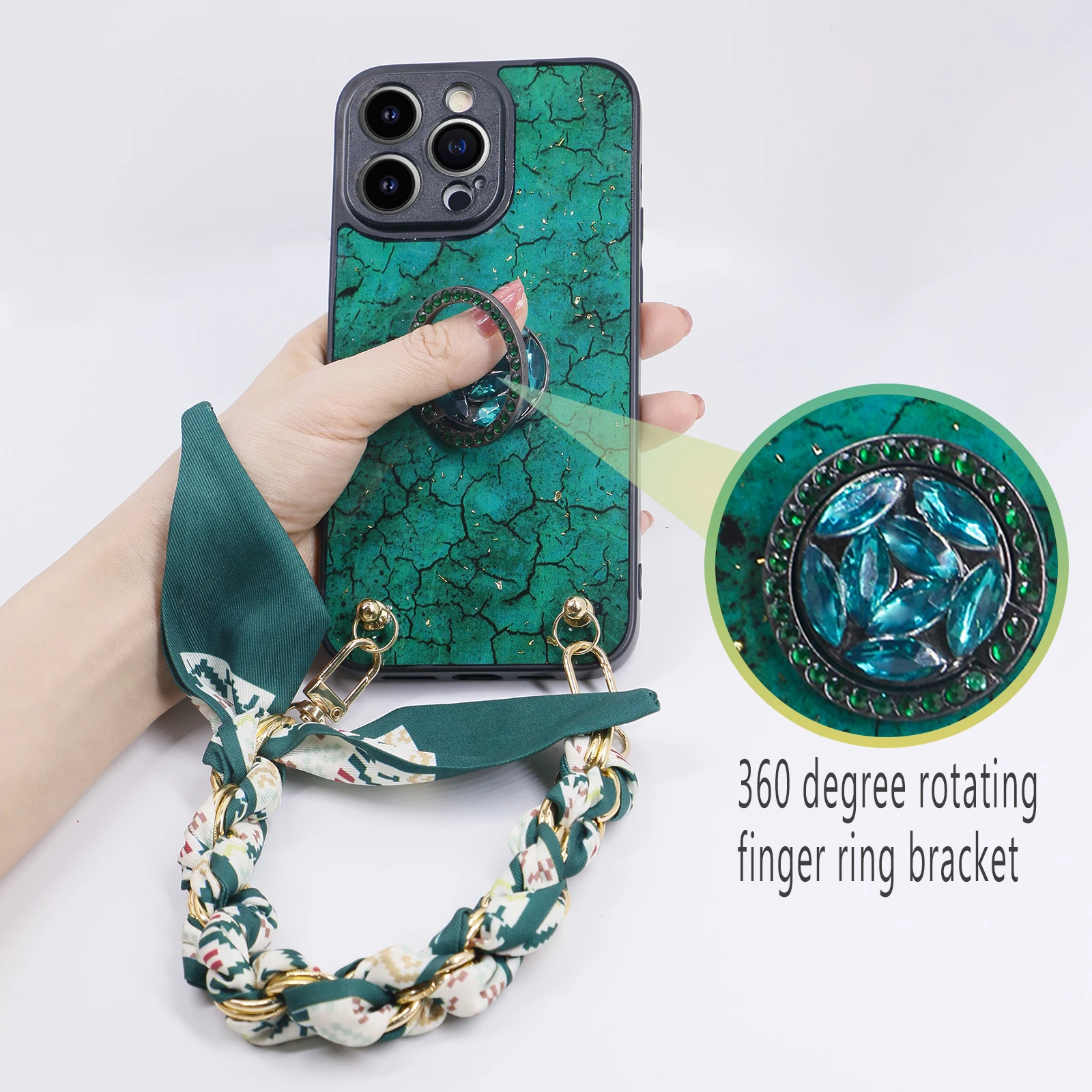 Designed for iPhone 14 Pro Max Case, Green Marble Pattern Silicone Shockproof iPhone 14 Pro Max Phone Case with [Soft Anti-Scrat