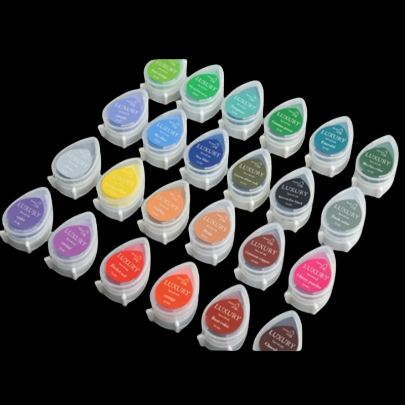 24/40pcs Colors Ink Pad DIY Scrapbooking Stamp Ink Vintage Craft Colorful Inkpads Stamps Seal for Decoration Paper Card  Tools