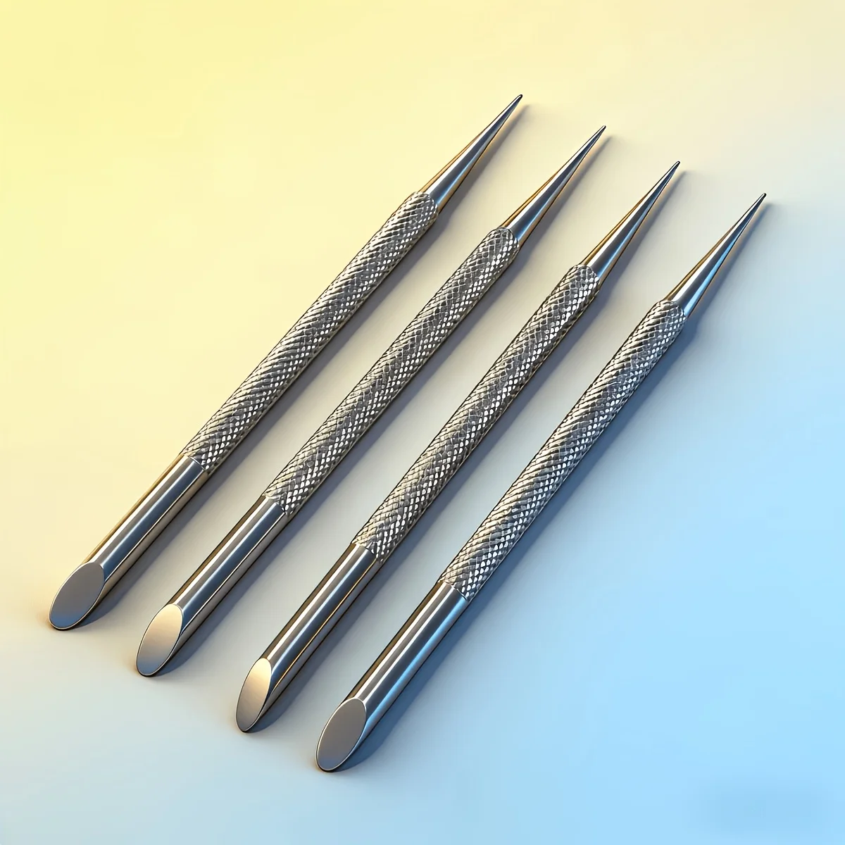 1/4pcs Pointed Tip Double-Ended Nail Pusher, Durable and Rust-Resistant Cuticle Pusher for Nail Care, Round Head for Dead Skin