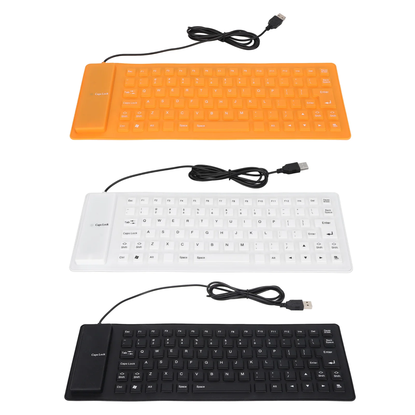 85 Keys Waterproof Silicone Keyboard – Quiet Foldable USB Wired Keyboard for PC Laptop, Dustproof Soft Touch