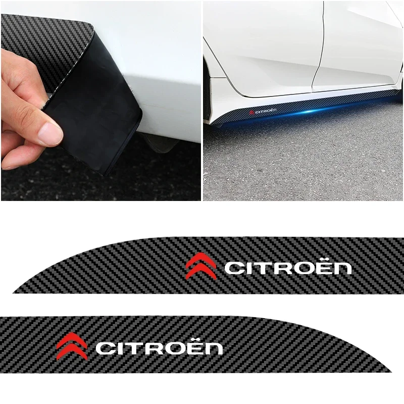 

2pcs New Car Door Side Skirt Car Body Decal Carbon Fiber Car Stickers For Citroen C1 C2 C3 C4 C5 C6 C8 C4L DS3 DS4 DS5LS DS6