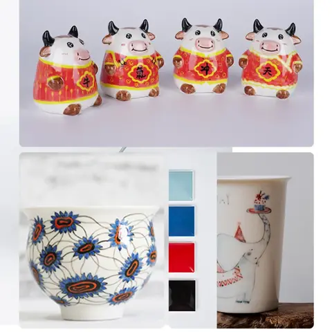 Jingdezhen Koncentrerad Monokrom Glasyr för Medel- och Högtemperatur 1160-1250°C Gör-det-själv Keramik Underglasyr Målning 12 Färger 8 best sales Keramikunderglasyr - №5