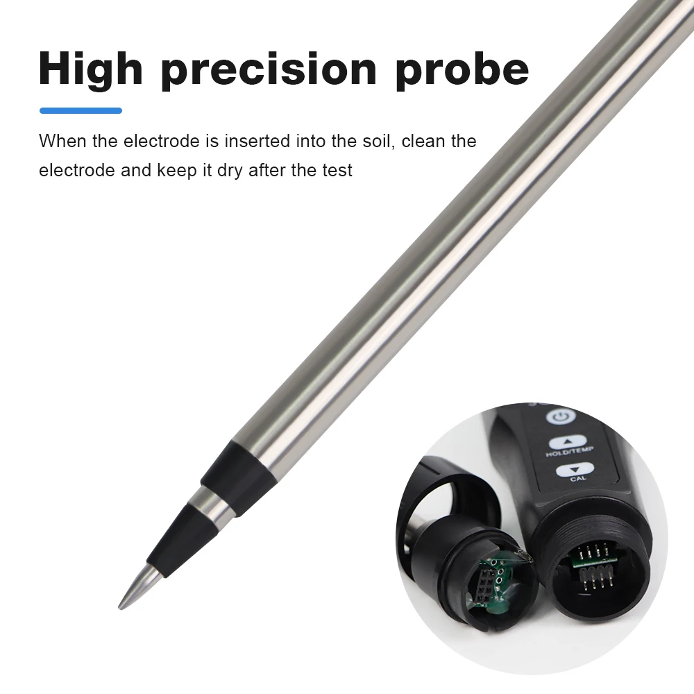 LCD Digital Soil Tester 0.00-10.00mS/cm Soil EC Meter Handheld EC/TEMP 2 In 1 Soil Detector ATC Temp Detection for Garden Farm