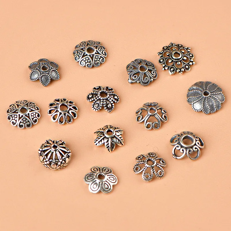 S925 الفضة التبعي حبة حامل حبة واحدة DIY الخرز كريستال صنع المجوهرات