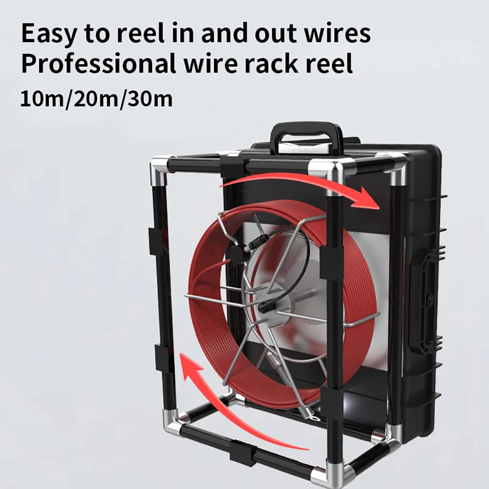 Industrial Mini Camera 23mm Lens 10'' HD Digital Screen IP68 Waterproof LED Light Sewer Pipe Borescope SD Card Pipe Camera