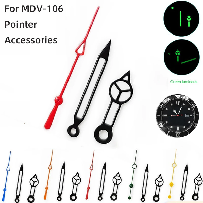 MDV-106 Hands Pointer DIY Mod For Casio Duro 2784 Movement MDV106 Watch Green Luminous Hands Pointer gold silver black pointer