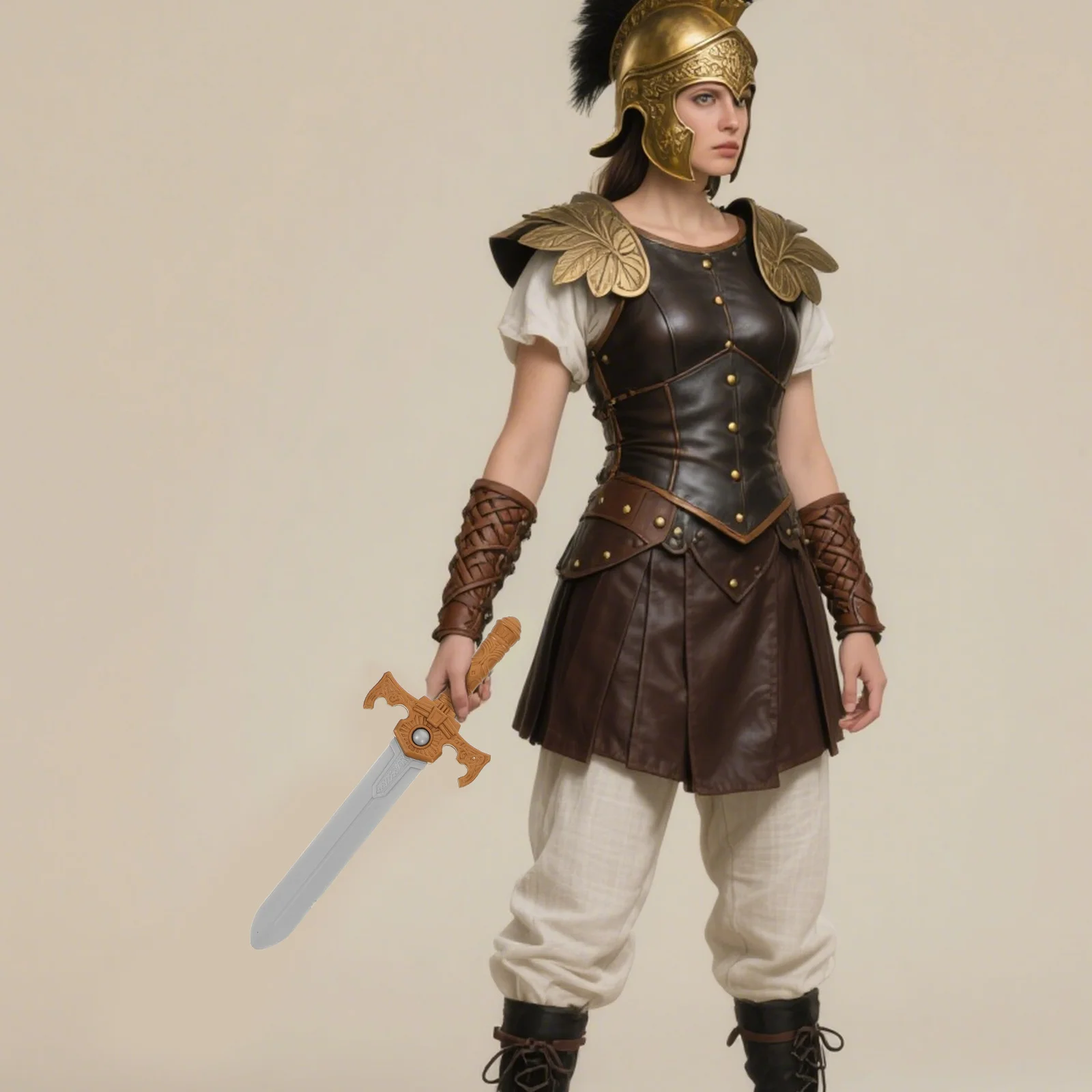 

Medieval Knight Shield Sword Belt Costume Set Renaissance Halloween Viking Accessories for Cosplay Role