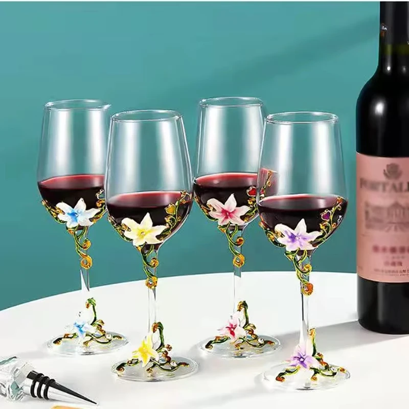

Creative Enamel Crystal Goblet Glasses For Champagne Glass Cup Luxury Glass Cups Glasses Of Wine Wineglass Vintage Drinking
