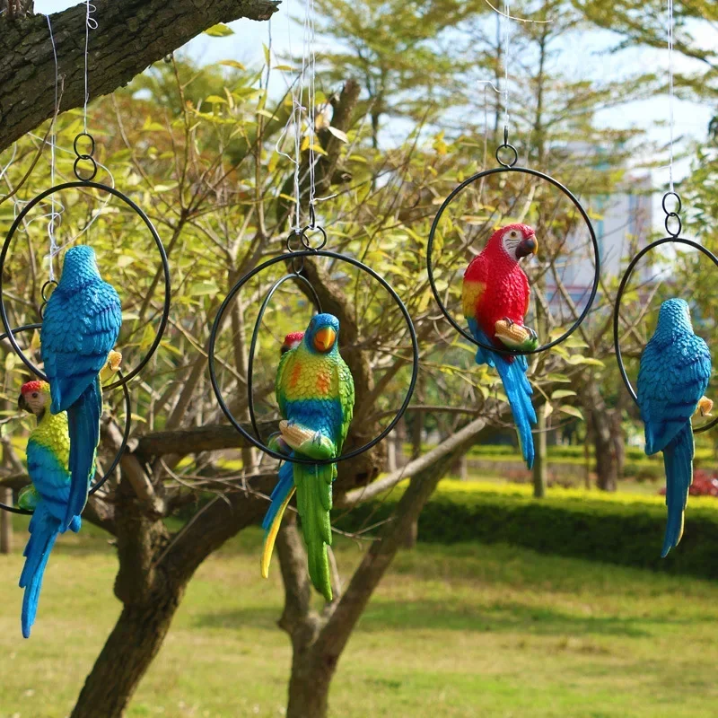 Simulation parrot ornament outdoor fiberglass tree pendant garden landscape garden courtyard community tree ornament