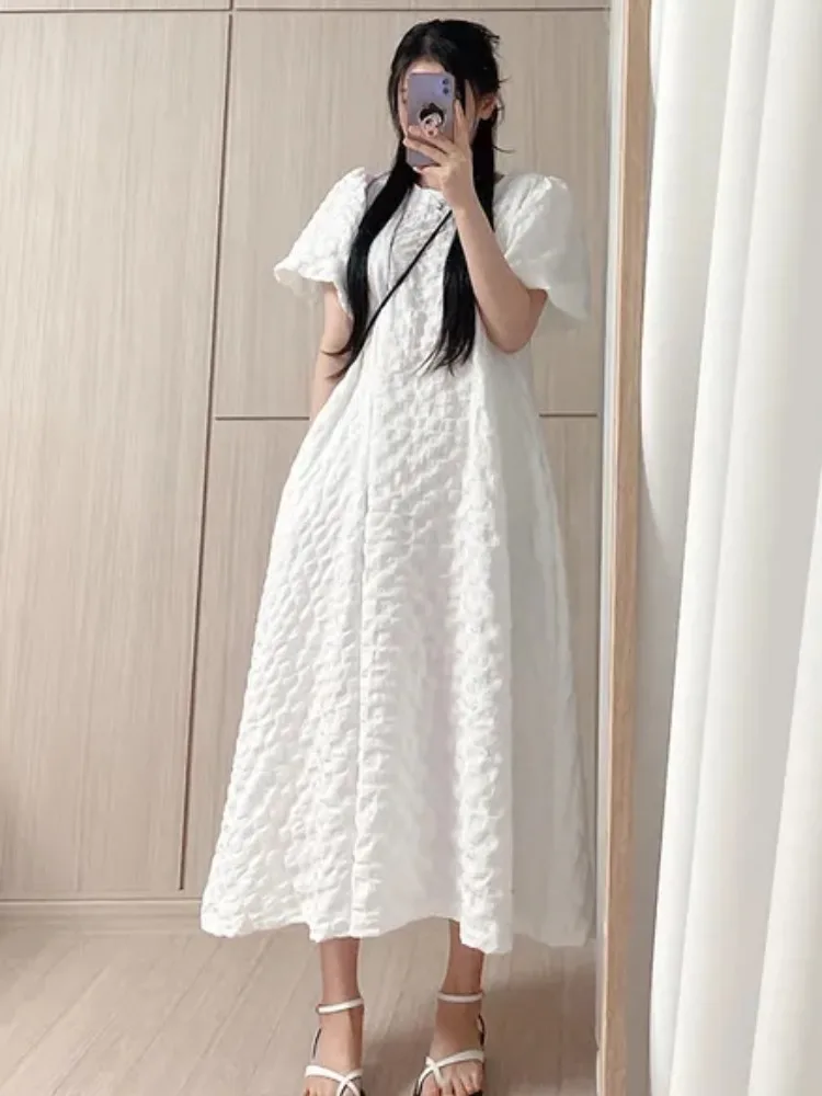 Ele Bubble Sve Long Dr rond Neline t-shirt dimensionnel diamant Design printemps automne Ladylike Faion marque chinoise