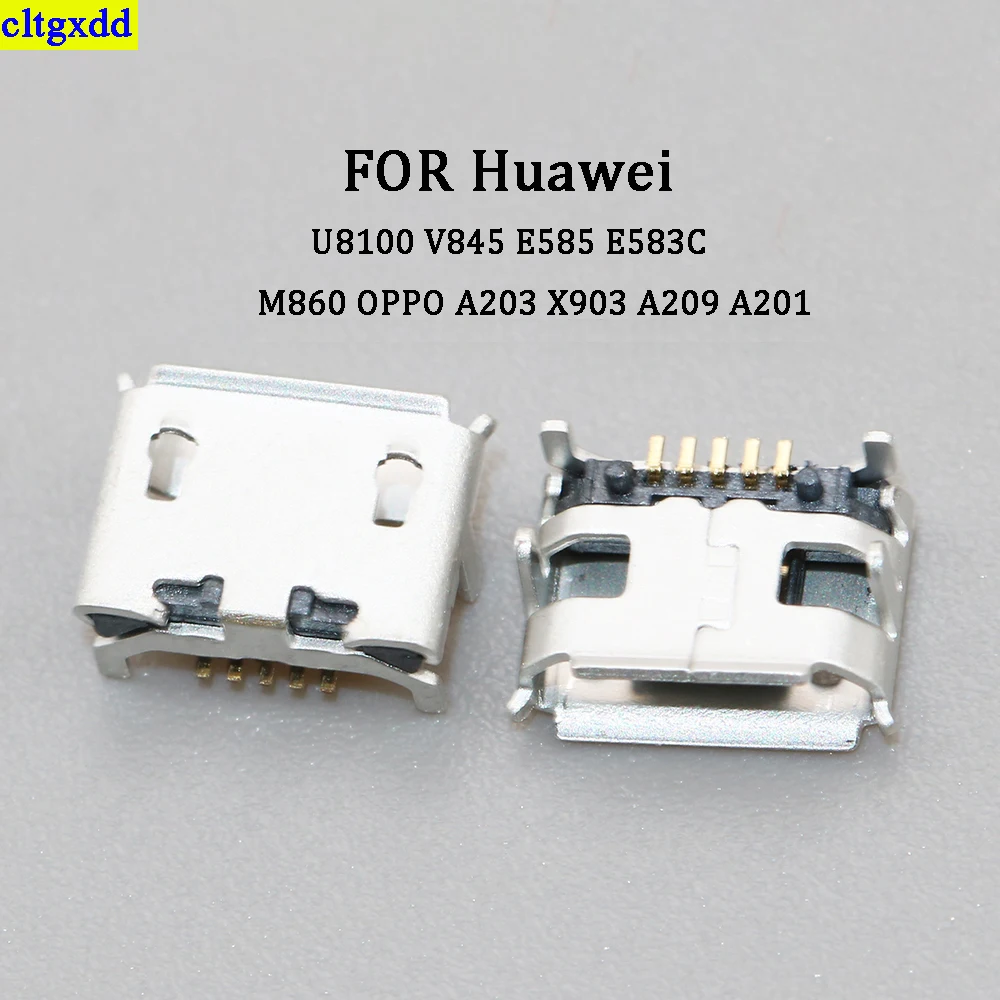 cltgxdd 10pieces FOR Huawei U8100 V845 E585 E583C M860 OPPO A203 X903 A209 A201 charging data 5-pin micro USB power socket